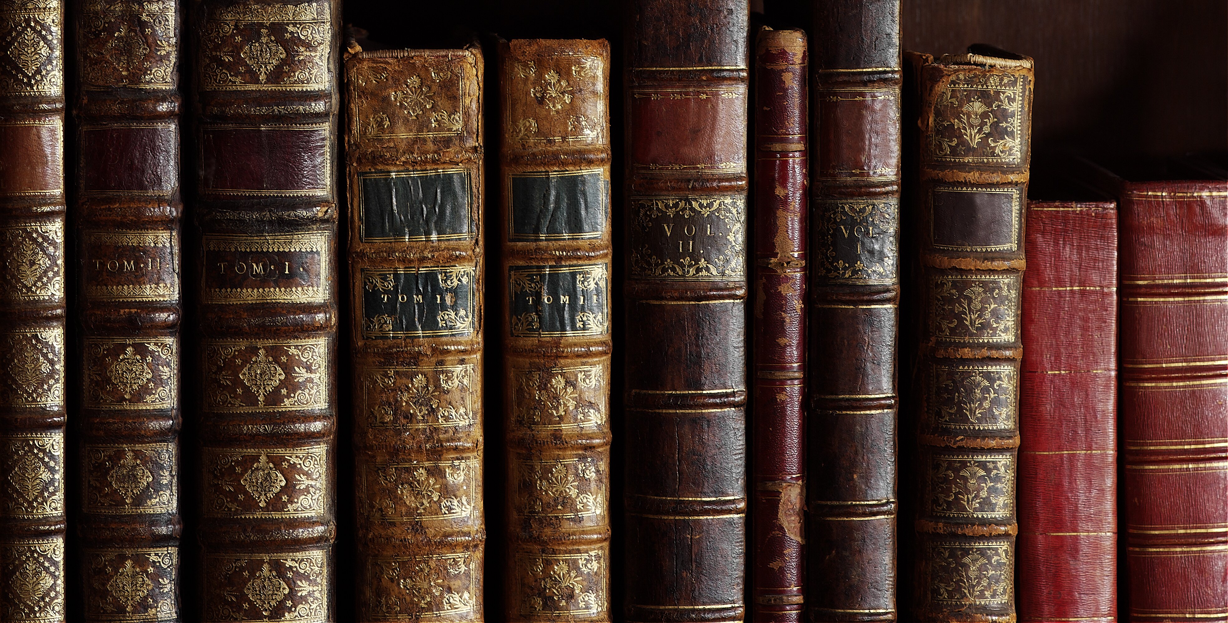 Shelf of old books