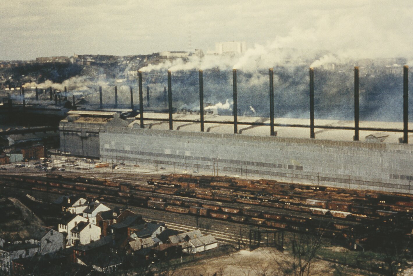A steel mill belonging to the Jones and Laughlin Steel Company, Pittsburgh, Pennysylvania, USA, circa 1960.