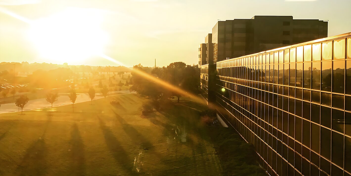 Koch Industries headquarters at sunrise.