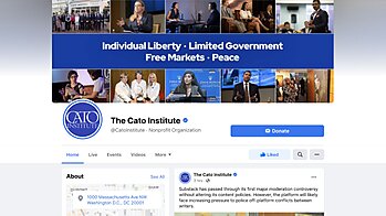 A screenshot of the Cato Institute Facebook page