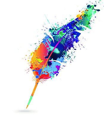 Illustrated feather quill