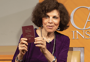 Free Society - Nadine Strossen Holding Pocket Constitution