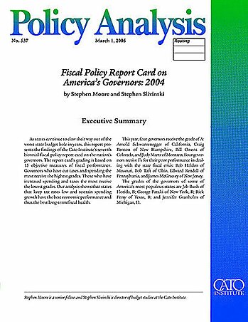 Fiscal Policy Report Card on America's Governors 2004 Cover
