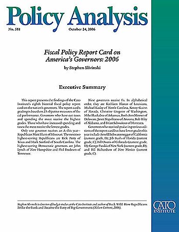 Fiscal Policy Report Card on America's Governors 2006 Cover