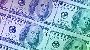 Hundred dollar bills being printed