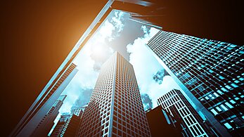 Financial district buildings