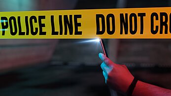 Bystander recording a crime scene