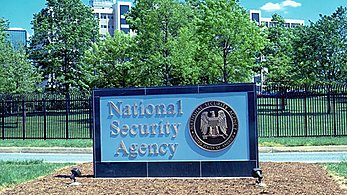 The NSA sign in front of their headquarters