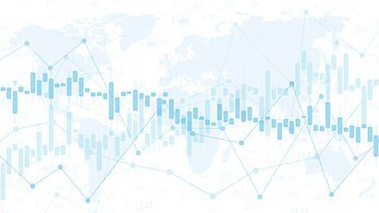 A map of the world with a graph overlay.