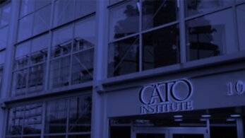 Cato headquarters with a blue overlay.