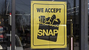SNAP Sign Outside of Grocery Store