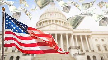 Capitol Building, Money, American Flag