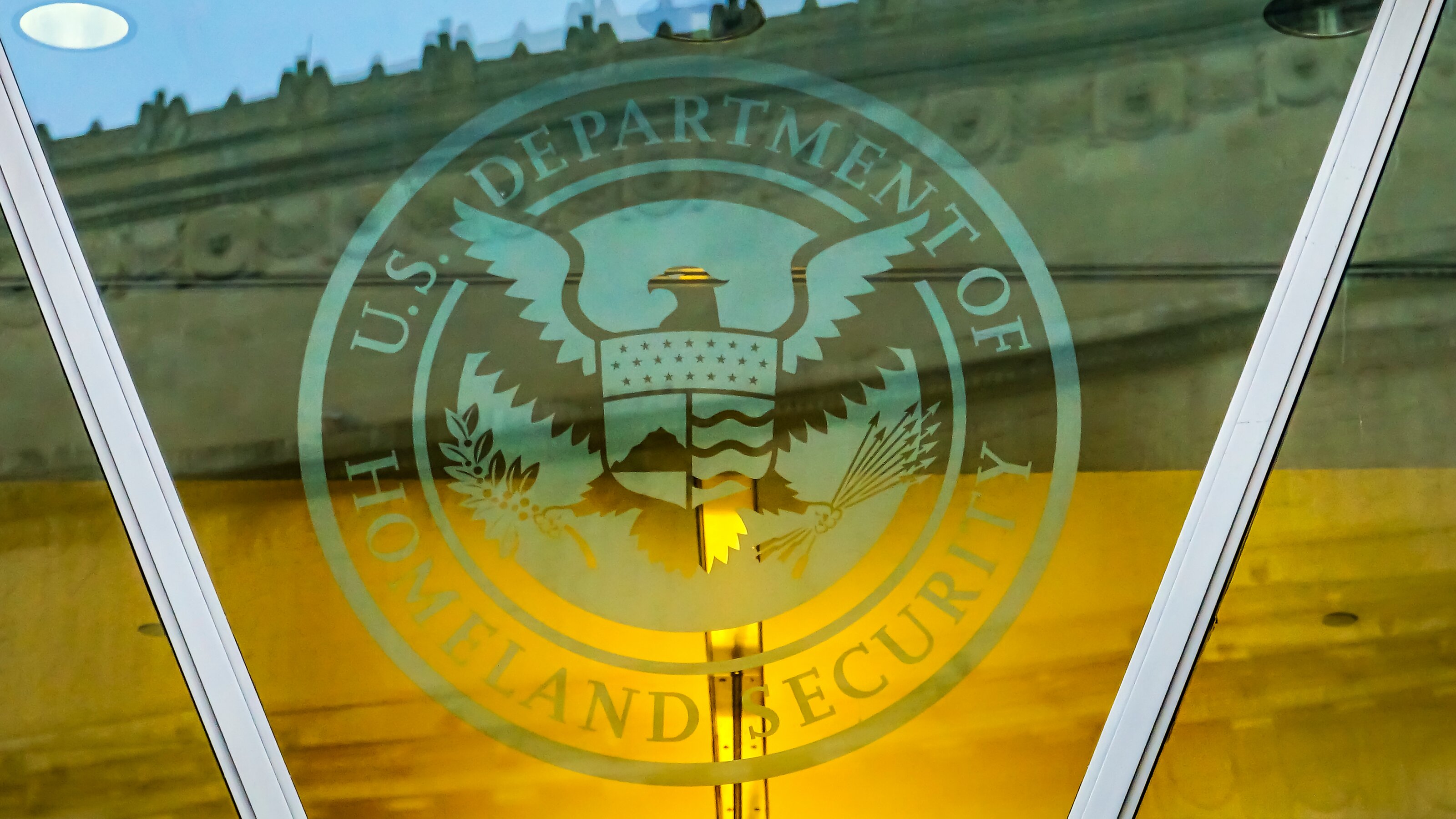 Department of Homeland Security US Department of Homeland Security Symbol Ronald Reagan International Trade Building Washington DC.