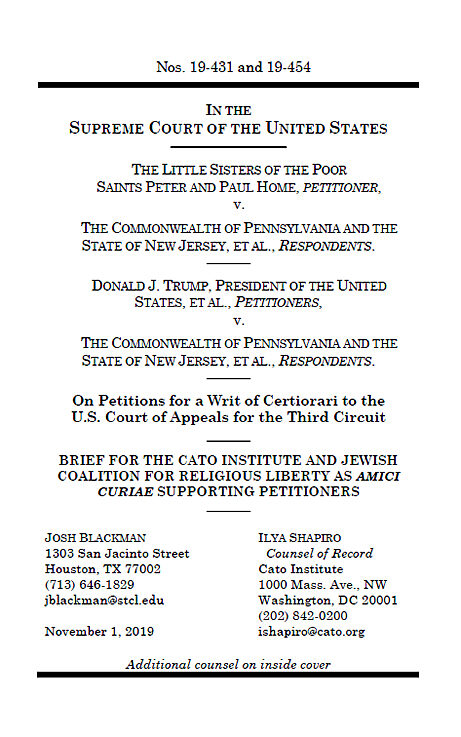 little sisters of the poor lawsuit 2019