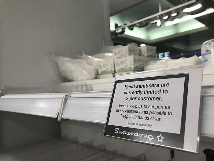 UK stores restricts hand sanitizer sales to two per person