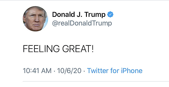 The president reports he feels A-OK
