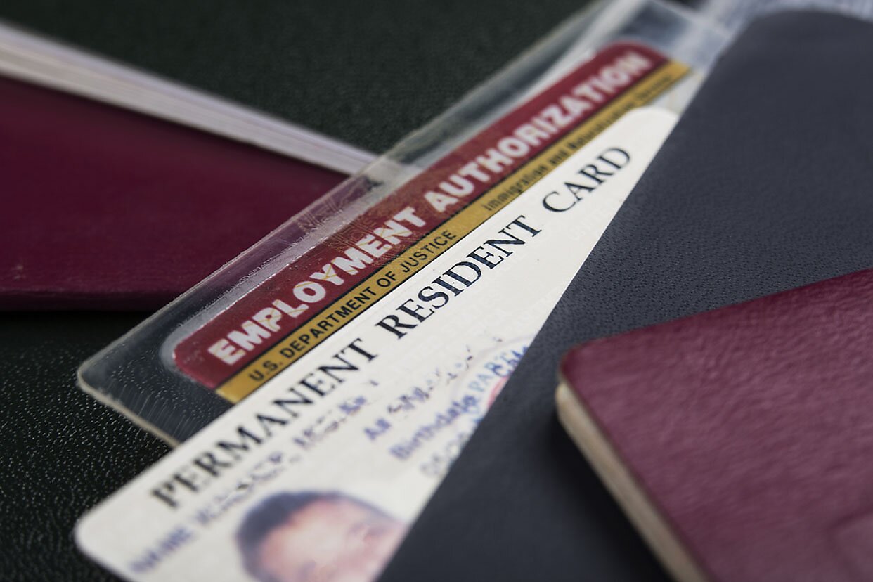 permanent residence card in wallet