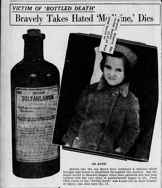 Jo-Anne-Cramer-sulfanilamide-death-newspaper-clipping