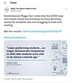 NCES Commissioner Carr tweeted about poor test results