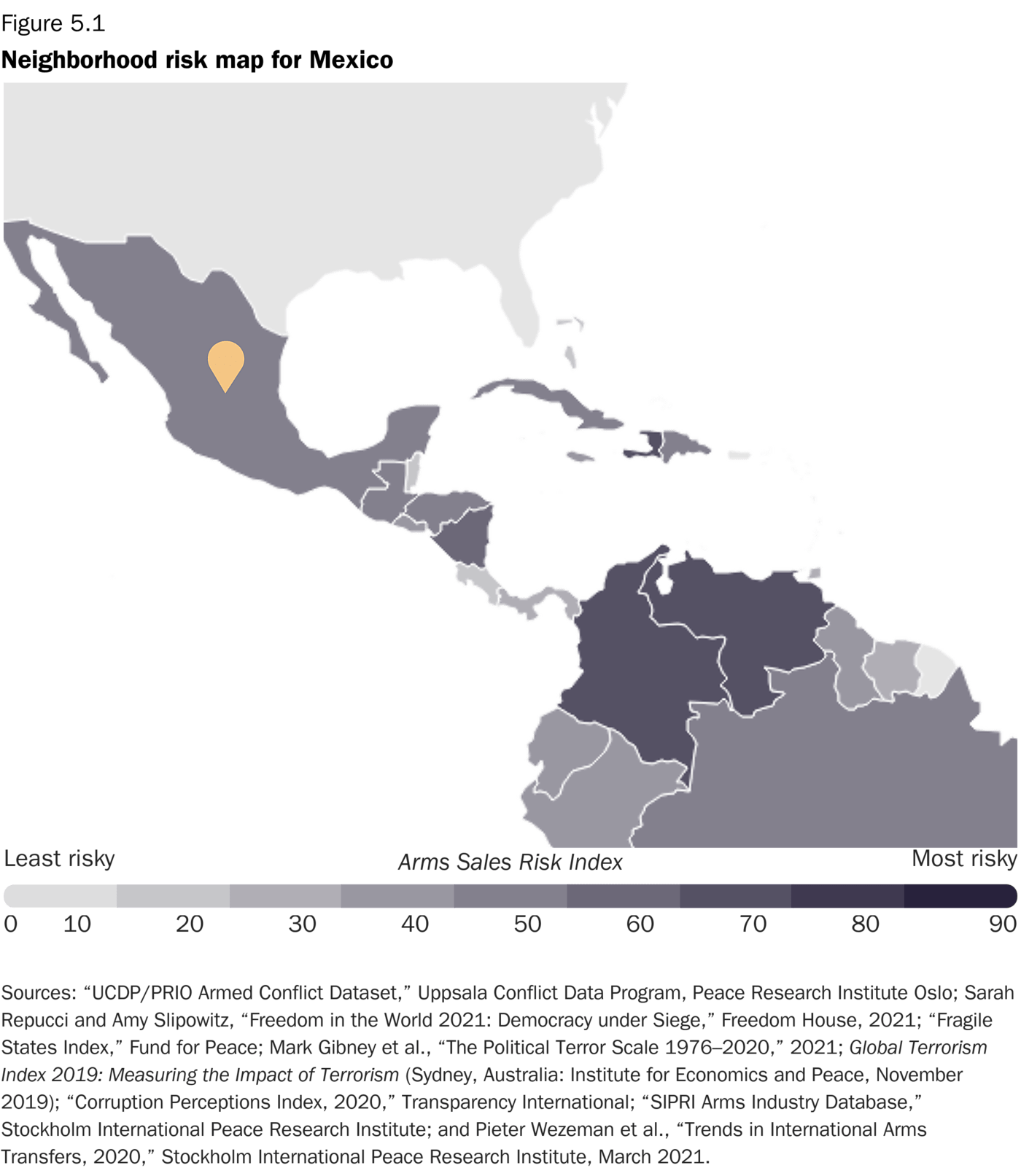 Neighborhood risk map for Mexico