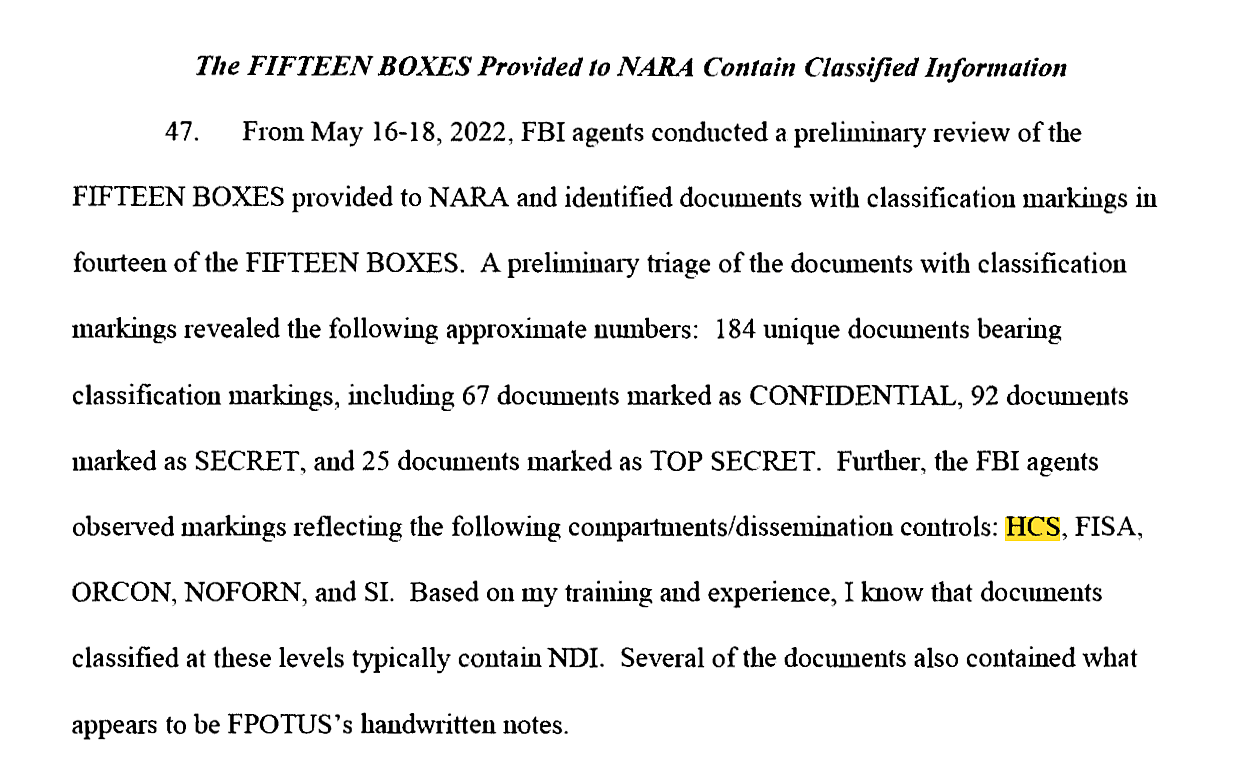 FBI Mar-a-Lago search warrant affidavit extract p 17