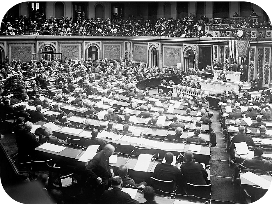 U.S Congress. - Counting The Electoral Vote, Washington DC, 1913.