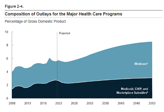 Composition of Outlays for the Major Health Care Programs
