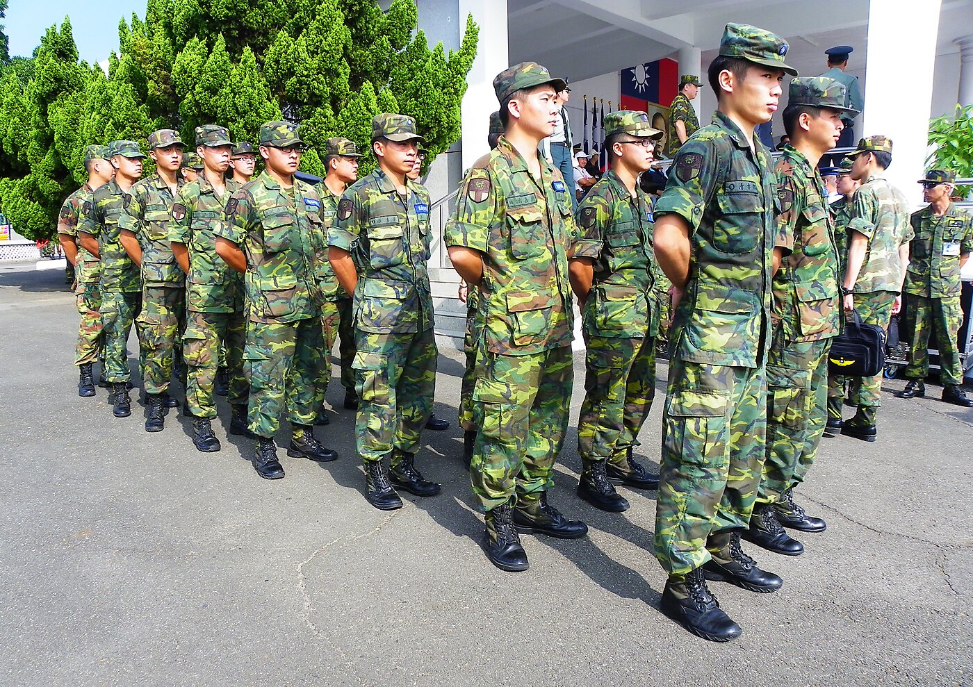Taiwan Soldiers Stand in Formation