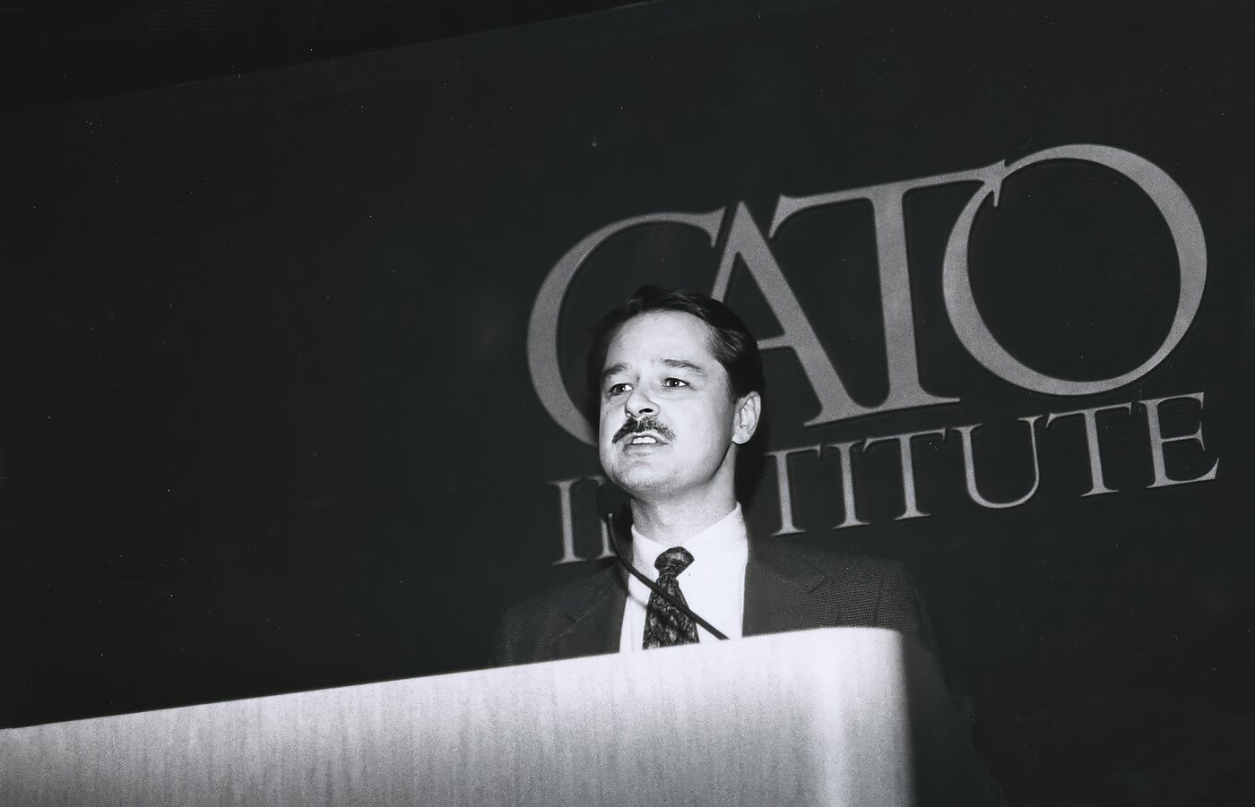 David Boaz lectures in his early days at Cato.
