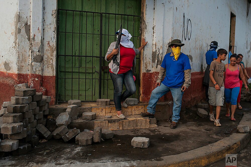 Paramilitary members in Monimbo, Nicaragua