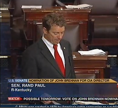 C-SPAN footage of Rand Paul's filibuster