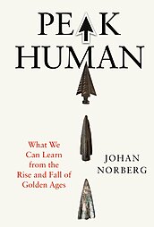 Peak Human: What We Can Learn from the Rise and Fall of Golden Ages book cover. Shows a row of arrowhead, spear tips, and a mouse cursor. 