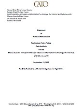 Testimony Re: Bills Related to Artificial Intelligence and Algorithms - pub cover